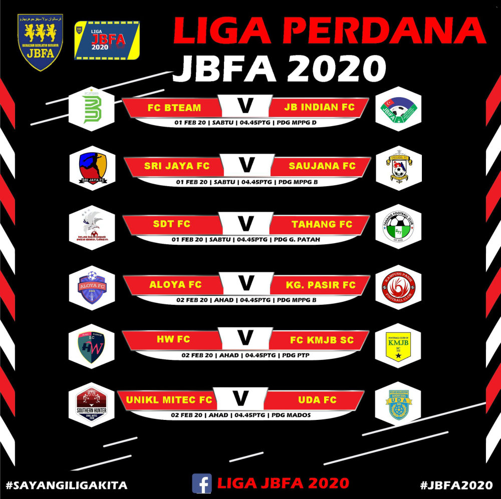 JBFA League 2020 Opening Fixtures! Huddle